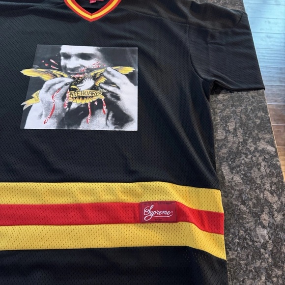 Supreme ANTIHERO Ozzy Hockey Jersey Size Large Shirt Pullover black L New - Picture 5 of 8